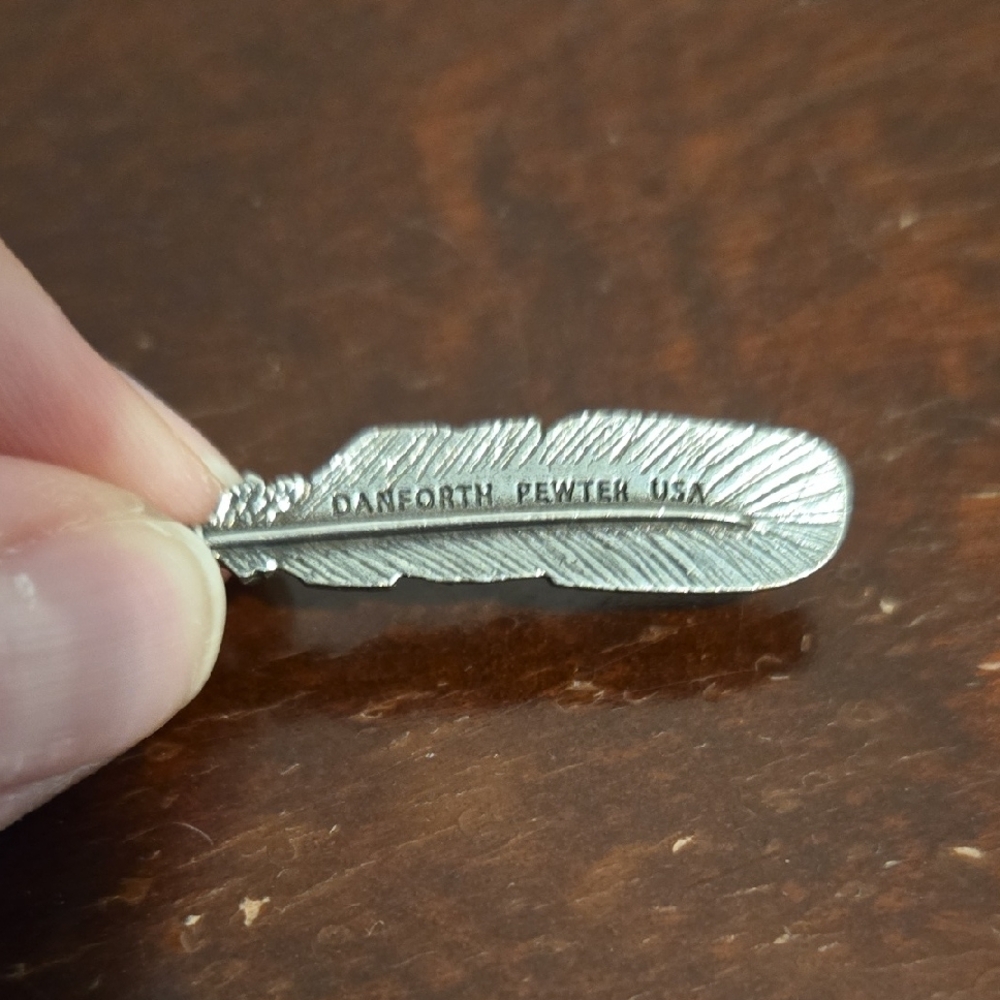 Danforth Pewter Feather Pendant View 2